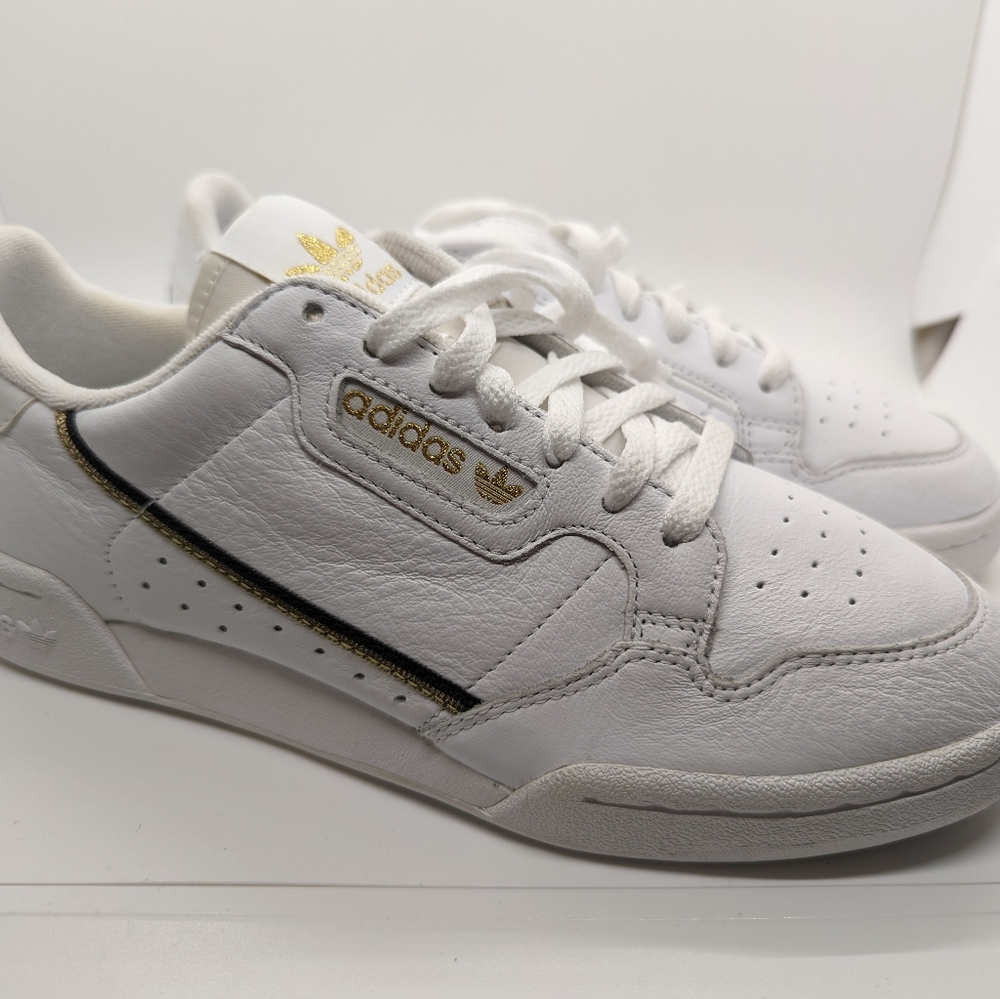 Adidas Continental 80 Casual Leather Shoes EG5663 White/Gold Sz 8